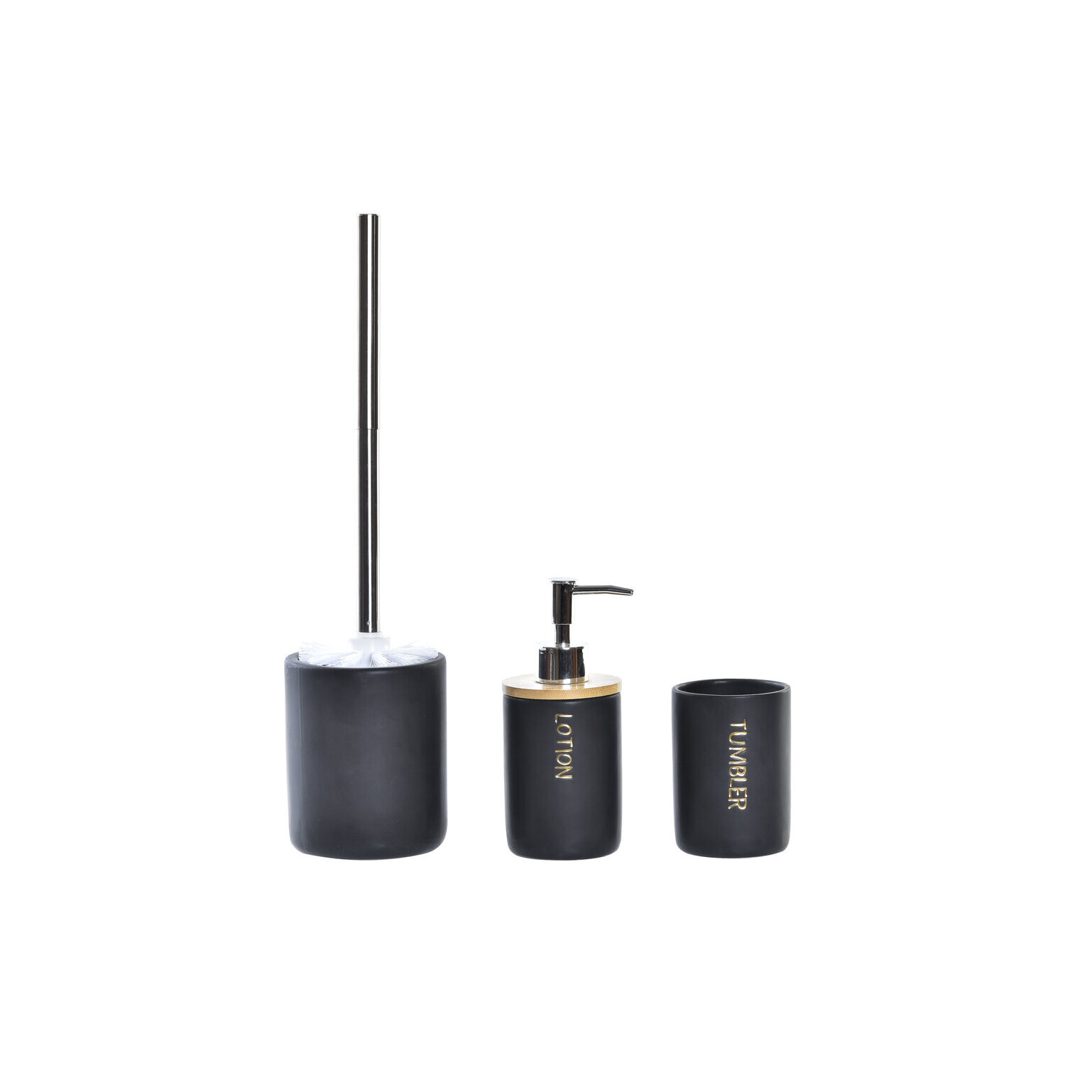 Baño set 3 dolomite bambu 10,2x10,2x37,5 negro El mejor complemento para tu hogar.