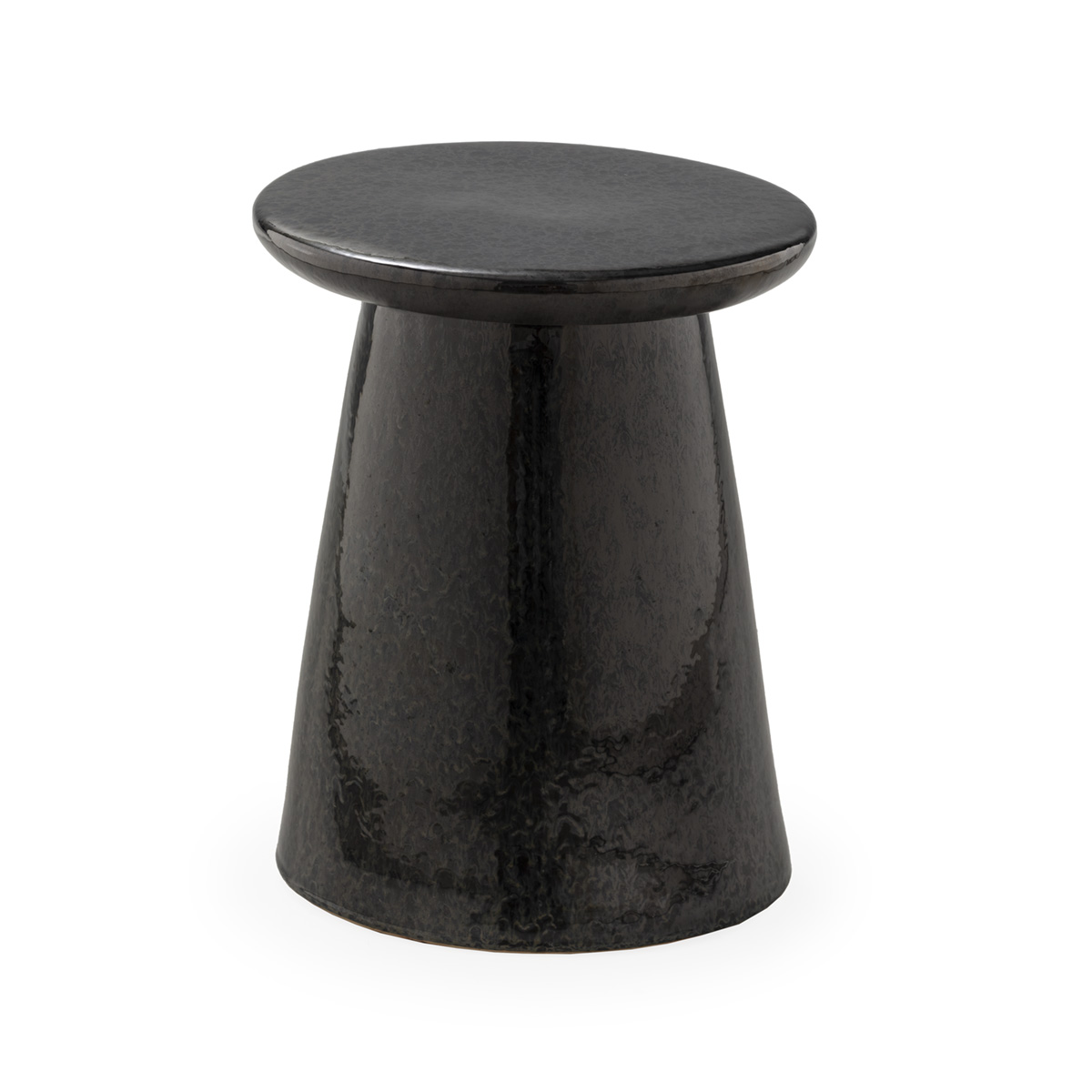 Taburete 35x35x45 ceramica esmalte negro, de cerámica ceramica, color negro, 35x35x45 cm Fijalo