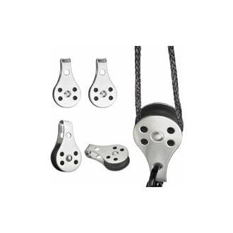 CA 4 poleas de acero inoxidable para barco, de 25 mm, con cable, de elevación sólida, giratorias y con gancho para kayak, canoa y otros accesorios.