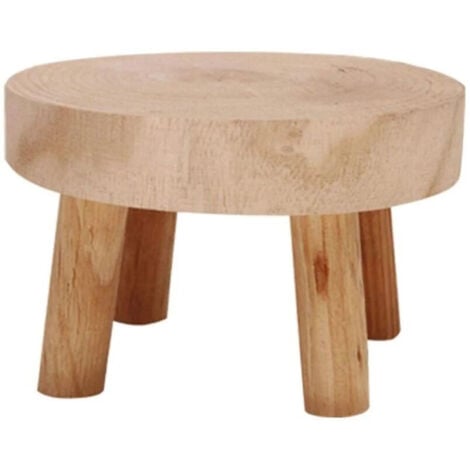 Soporte para plantas de madera - Mini taburete de madera para uso interior o exterior (Tamaño: S)