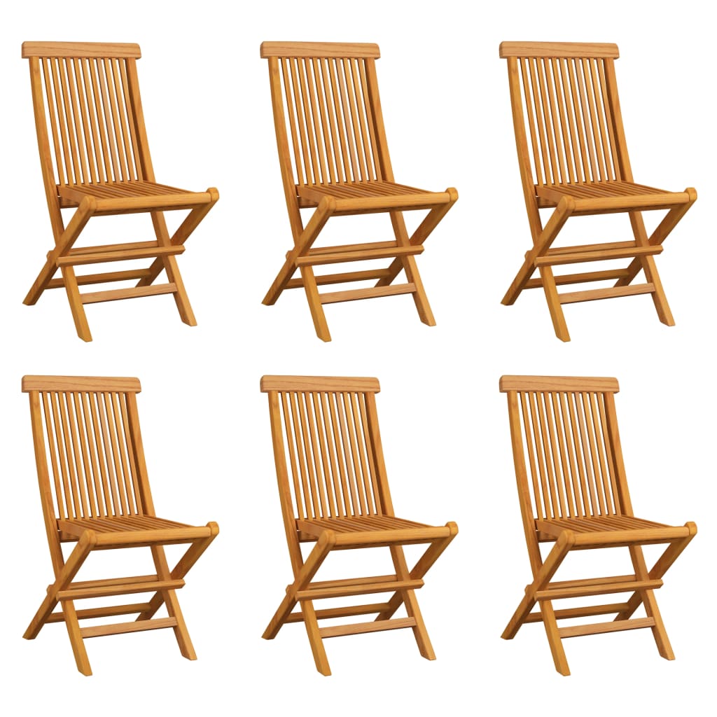 vidaXL Sillas de jardín plegables madera maciza de teca Set de 2/4/6/8