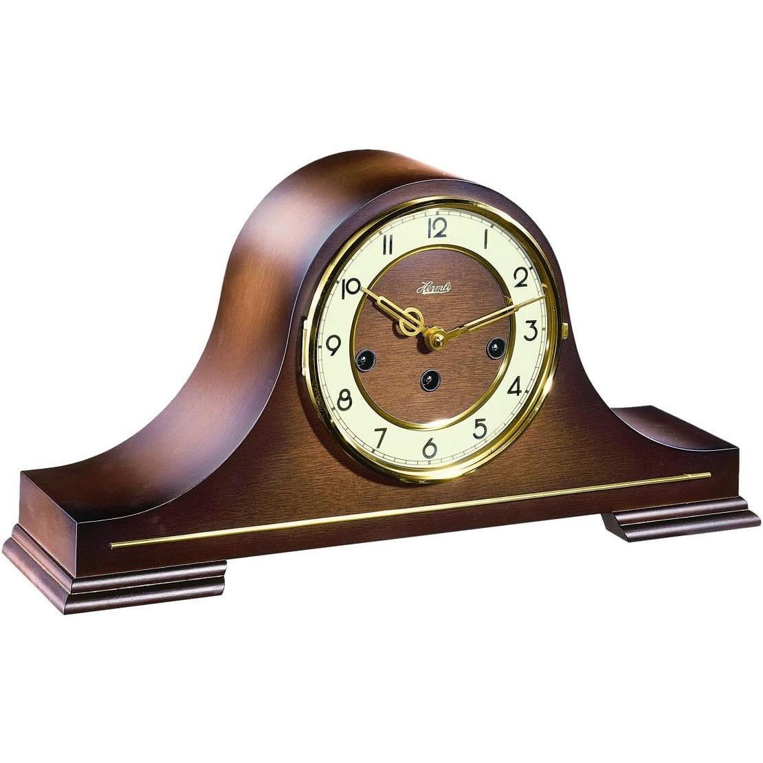 Hermle Reloj de Manto Hecho a Mano, Estilo Tambor, Acabado en Nogal