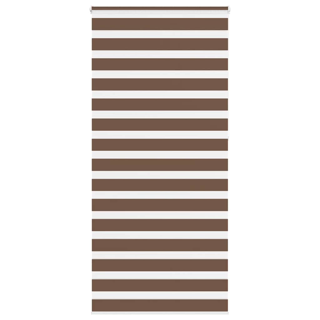 vidaXL Estor cebra marrón 115x230 cm tejido ancho 110,9 cm poliéster