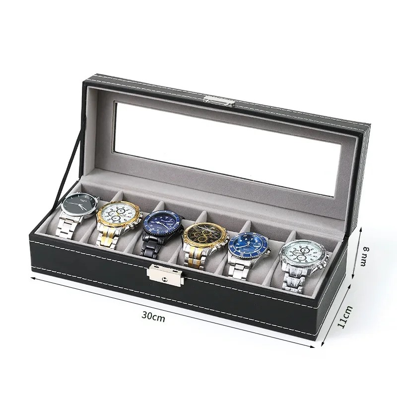TK Cajas De Relojes Organizador De Joyería PU Cuero Caja De Exhibición Para Regalos Mejores Cajas De Almacenamiento De 2/3/4/5/6/8/10/12 Grids