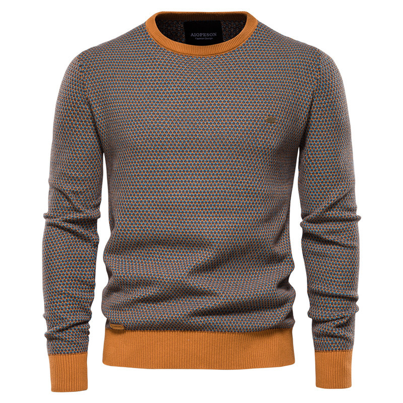 TK Camiseta de punto para hombre, prenda interior, otoño/invierno, cuello redondo, estilo pullover, alta elasticidad, manga larga cómoda