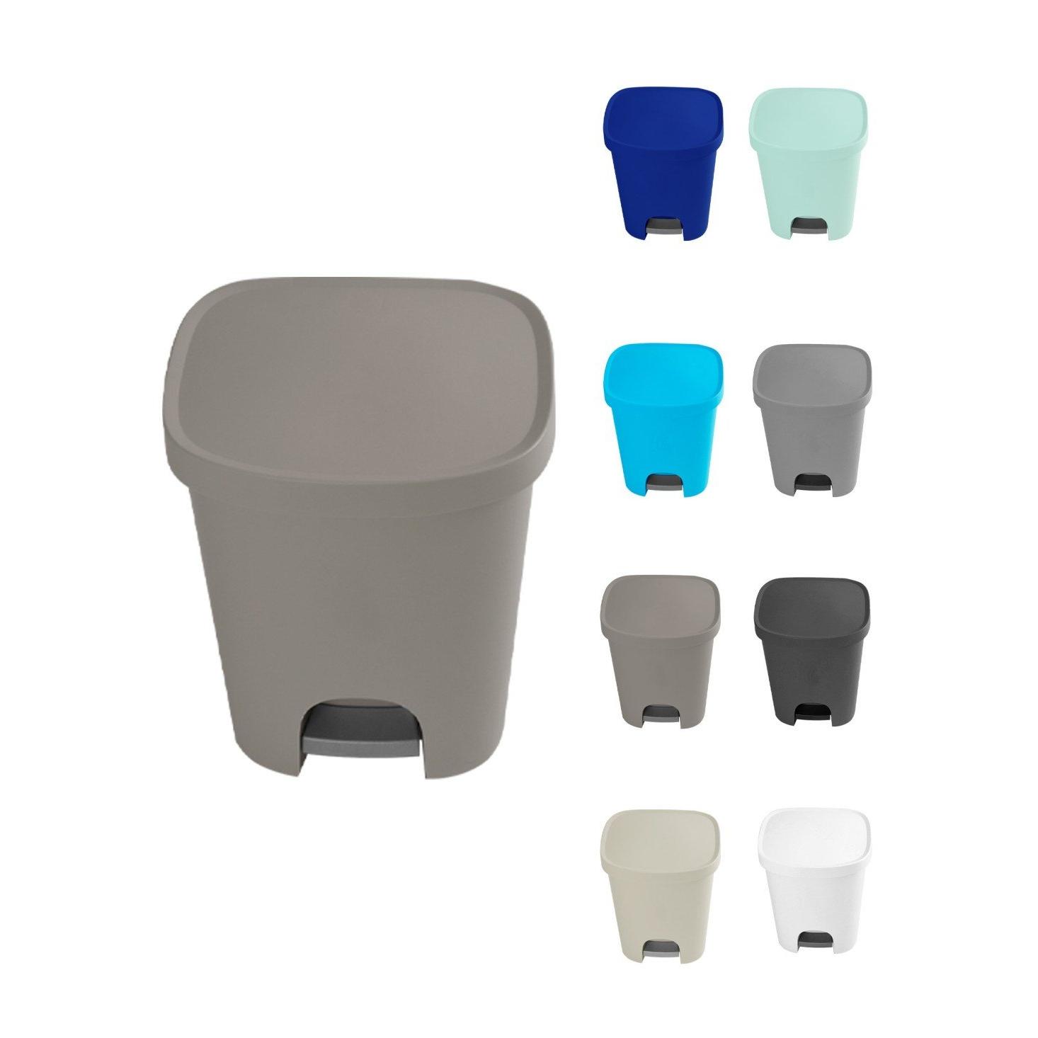 Cubo basura plástico Apertura con pedal 25 Litros | Cubo reciclar Mate 35x30x42 cm