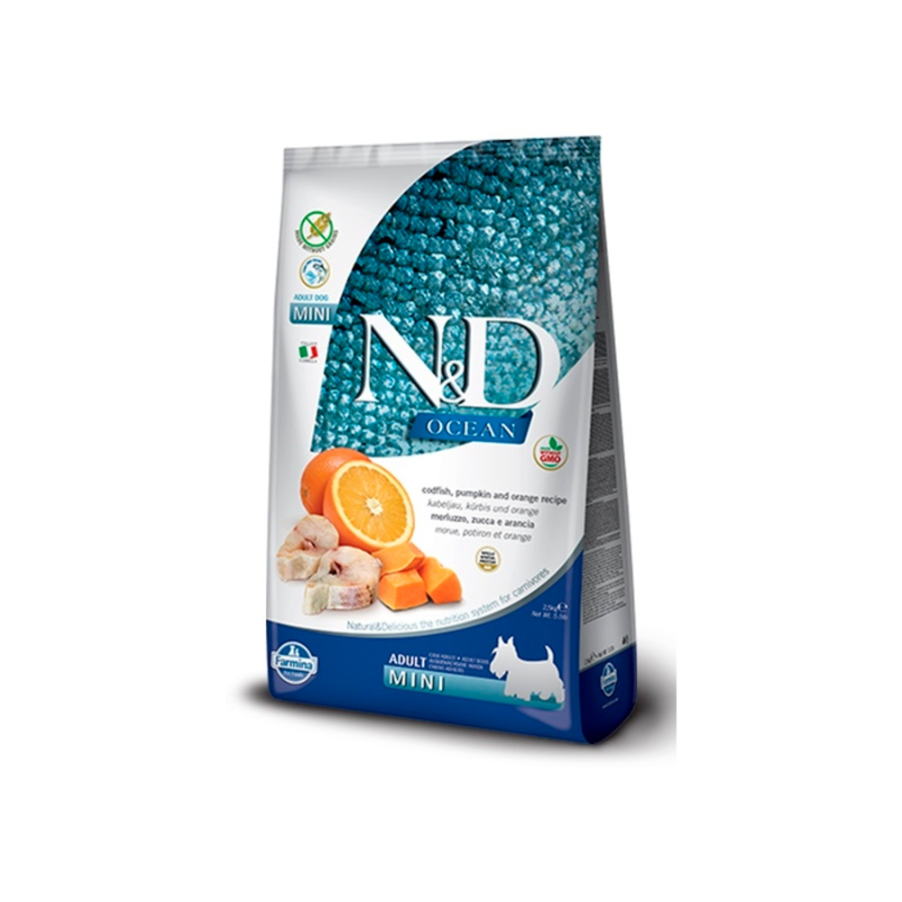 Farmina N&D Dog Ocean Pumpkin Mini Bacalao - Pienso para Perros de Razas Mini