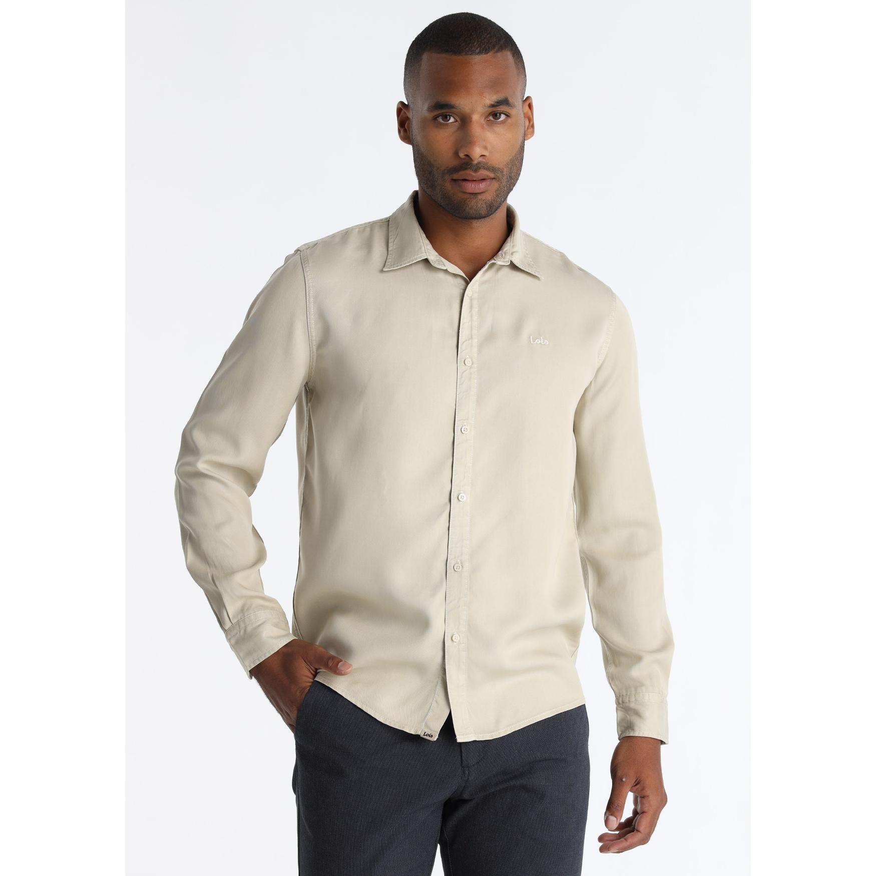 LOIS JEANS - Camisa de Fibras de Tencel con Logo Bordado Amarillo