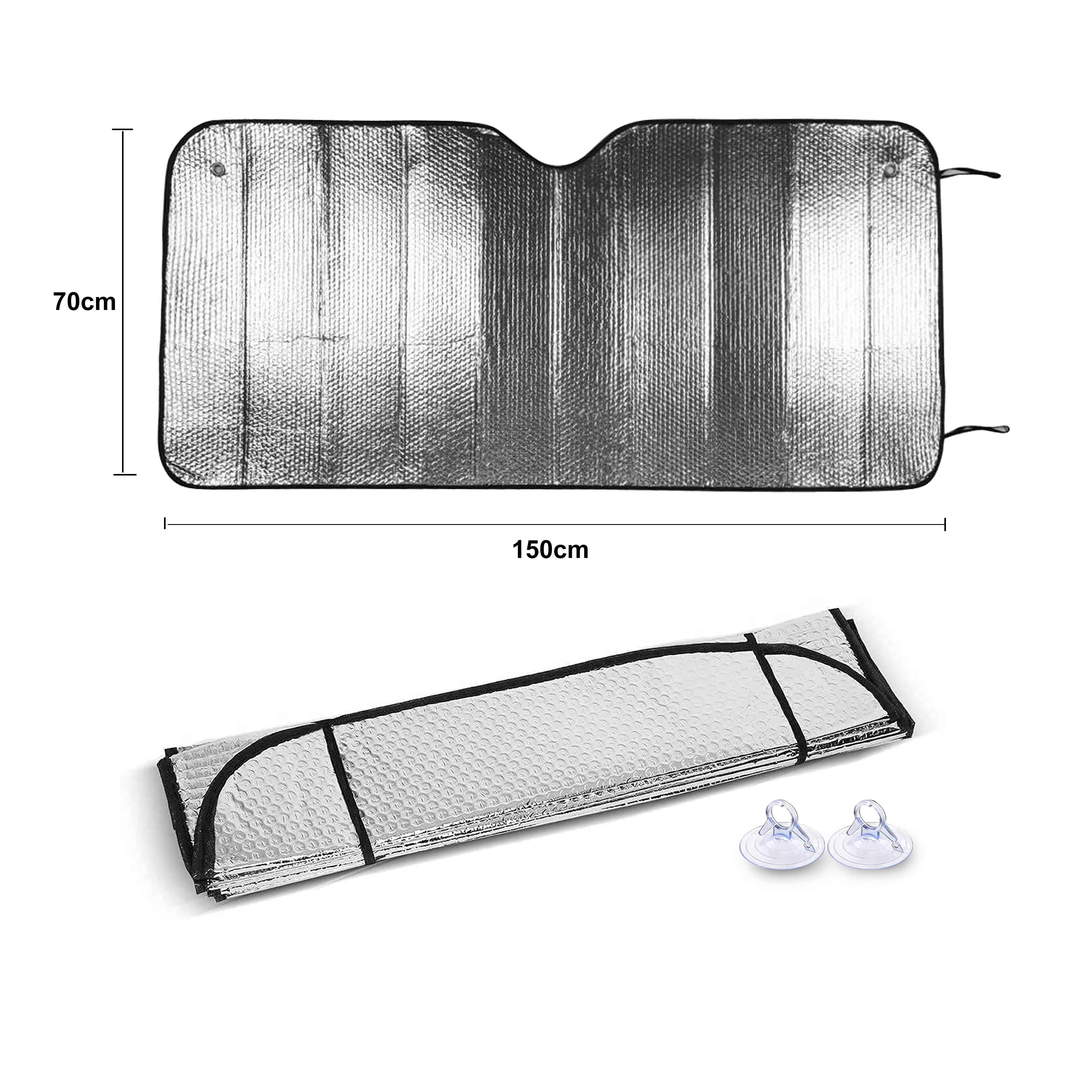 🥇Enerfero-Parasol de Coche,Parasol de Ventana Delantera Parasol Luna de Coche Metalizado Protección Rayos UV Parabrisas, Protector Solar Camionetas,Turismo,Todoterreno, Furgonetas