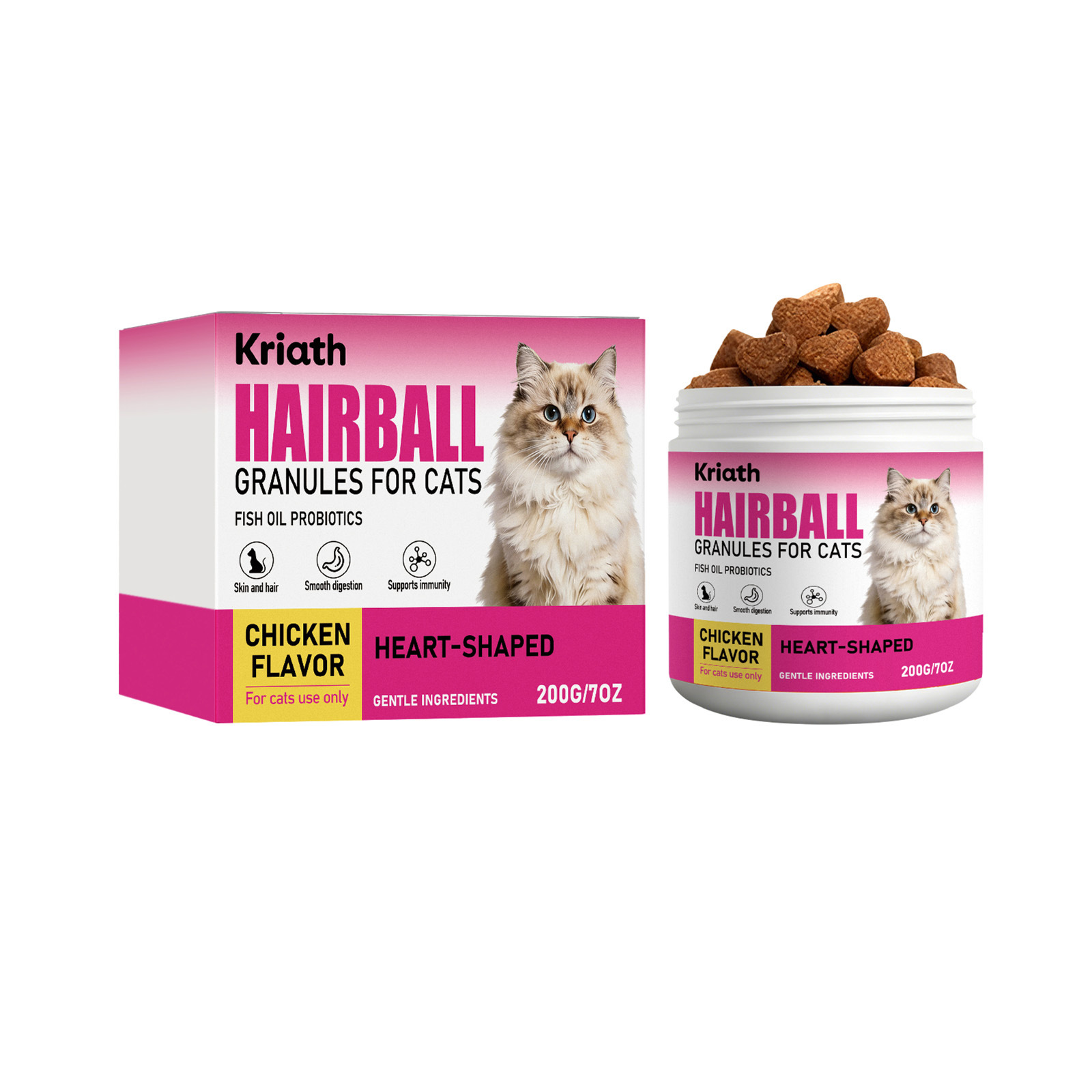 Golosinas blandas en gránulos para gatos, para la eliminación suave de bolas de pelo y cuidado del pelaje. Snack nutritivo para gatos.