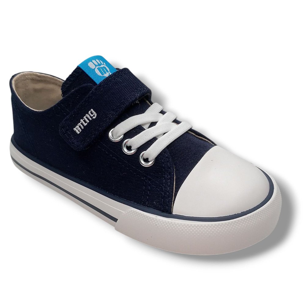 Mustang Zapatilla Lona Sneakers Barefoot Niña 49065 MARINO Respetuoso calzado niños Summer ROYALE CORDONETS