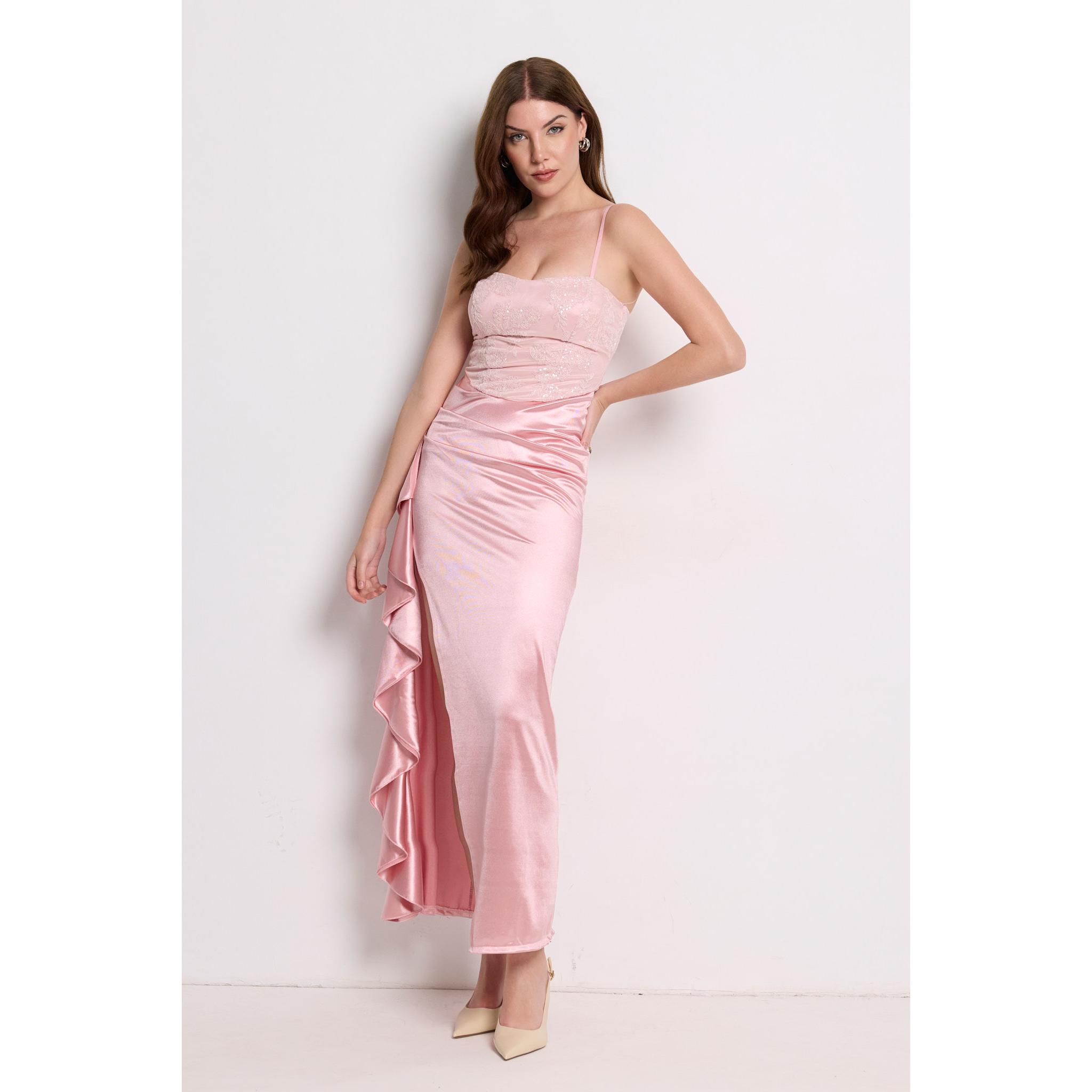 Vestido Midi con Lentejuelas y Volantes para Mujer. Compra vestido midi con lentejuelas y volantes para mujer. Diseño elegante, cómodo y disponible en amplia gama de colores para ocasiones especiales.