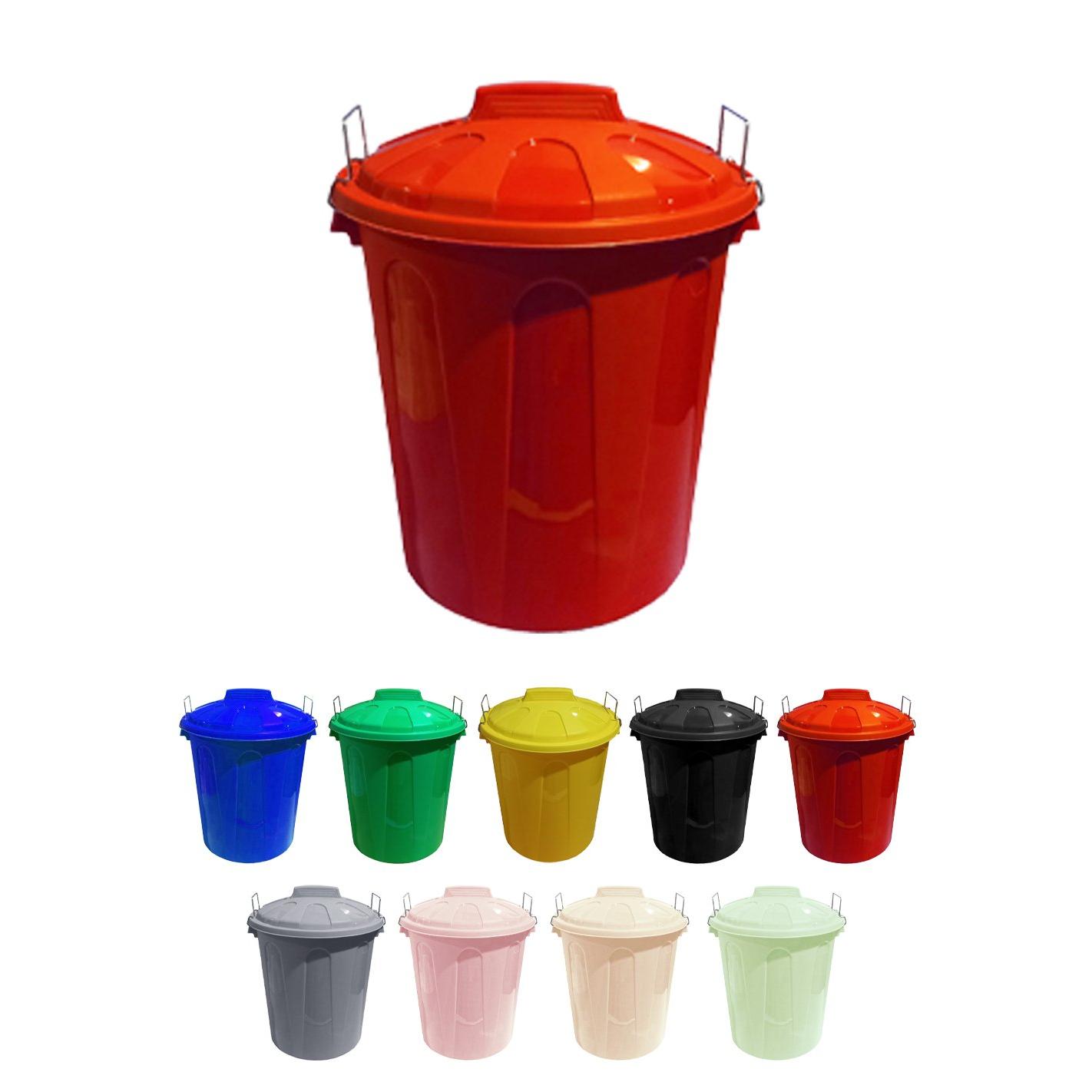 JARDIN202 - Cubo Basura de plástico con Tapadera | Cubo almacenaje y reciclar