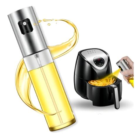 Pulverizador aceite de vidrio con pulsador100 ml, rociador de aceite ergonómico, múltiples usos
