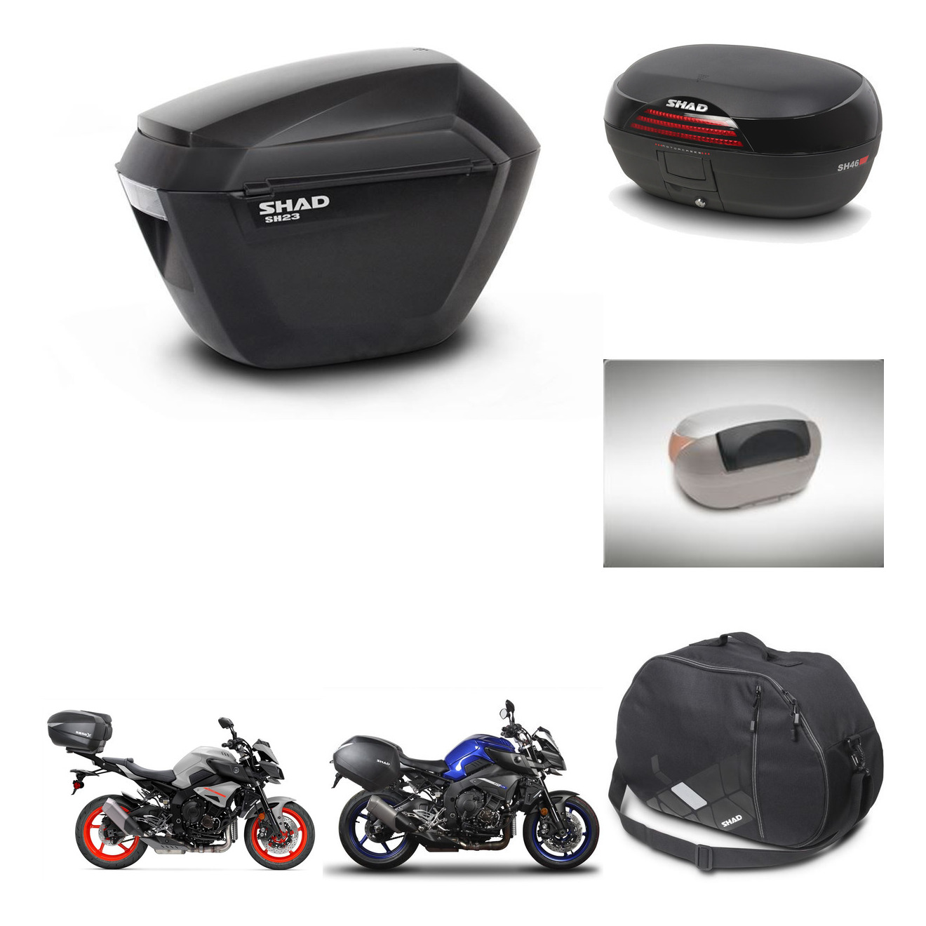 Baul Trasero + Maletas Laterales + Accesorios + Herraje 3P + Herraje Montaje Sh23 Sh46 Sh 46 New Model KIT-265205