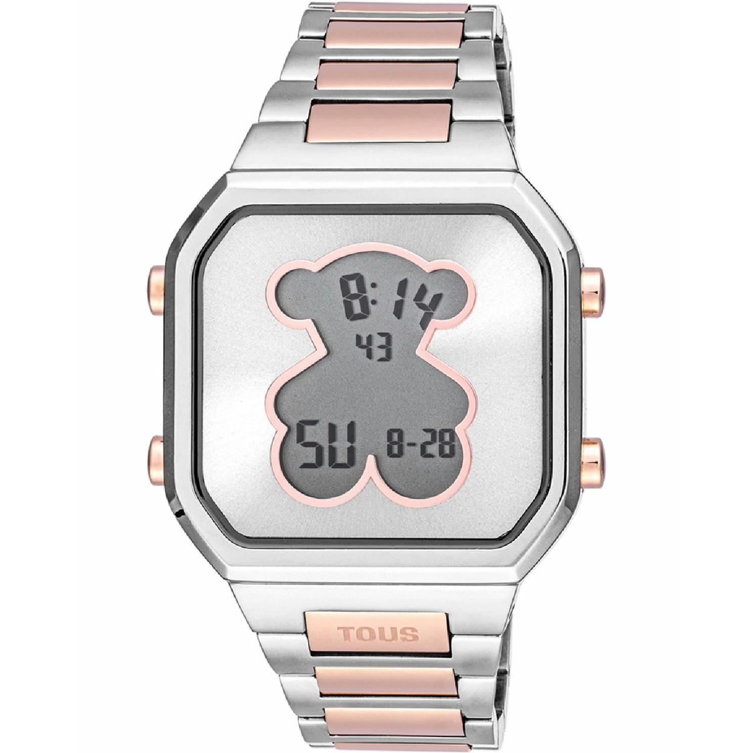 Reloj Tous Mujer D-Bear Digital Acero Plateado IP Rosado 3000134700
