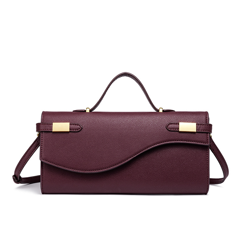 Bolso de hombro largo minimalista para viajes, color sólido, bolso de mano formal para mujer con correa desmontable