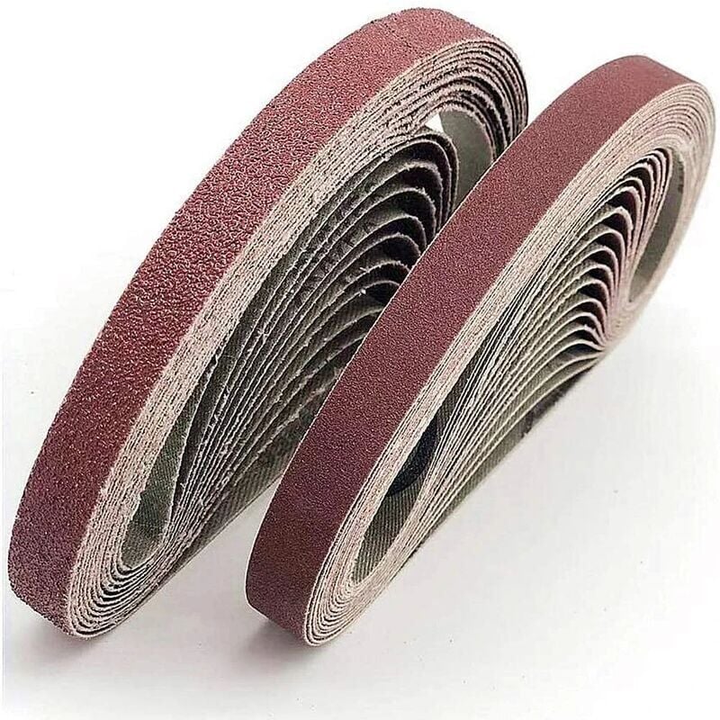 CA Banda de lija de 13 x 457 mm. 5 tipos de grano mixto (6 x 40/80/120/180/320). Juego de bandas abrasivas para lijadoras de banda Black & Decker Powerfeile (30 unidades).