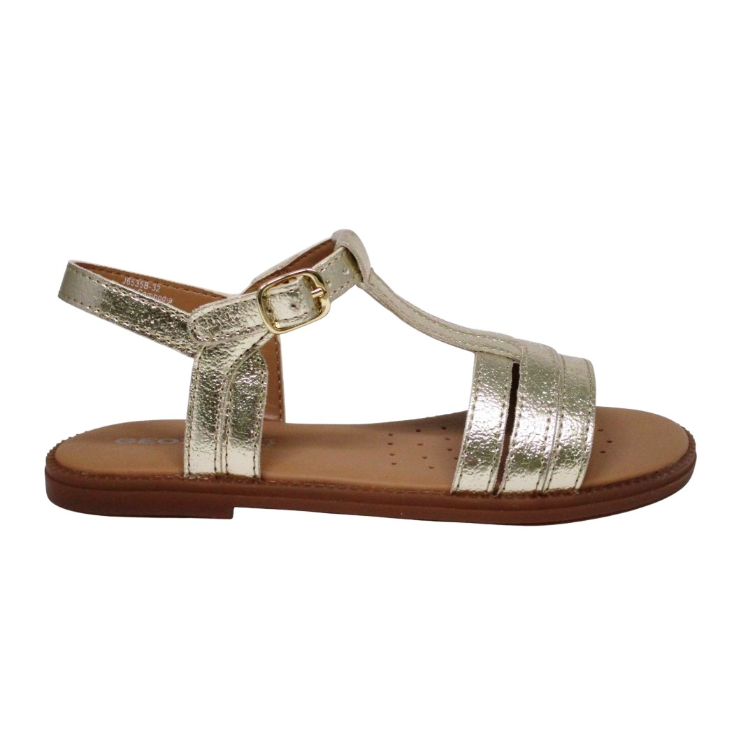 Geox J6535B Platino. Sandalia Karly para niñas ideal para eventos