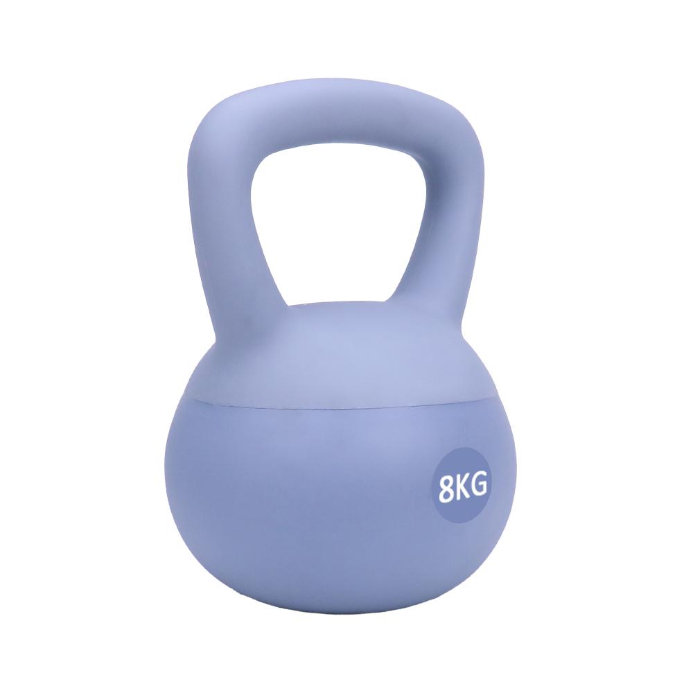 ALLINLIFE Hot Selling Home Fitness Pesa Rusa 2kg, 4kg, 6kg, 8kg, 10kg, 12kgTraining Gym Strength Floor Protect PVC iron sand Soft Kettlebell,Superficie de Caucho Blando Pesa