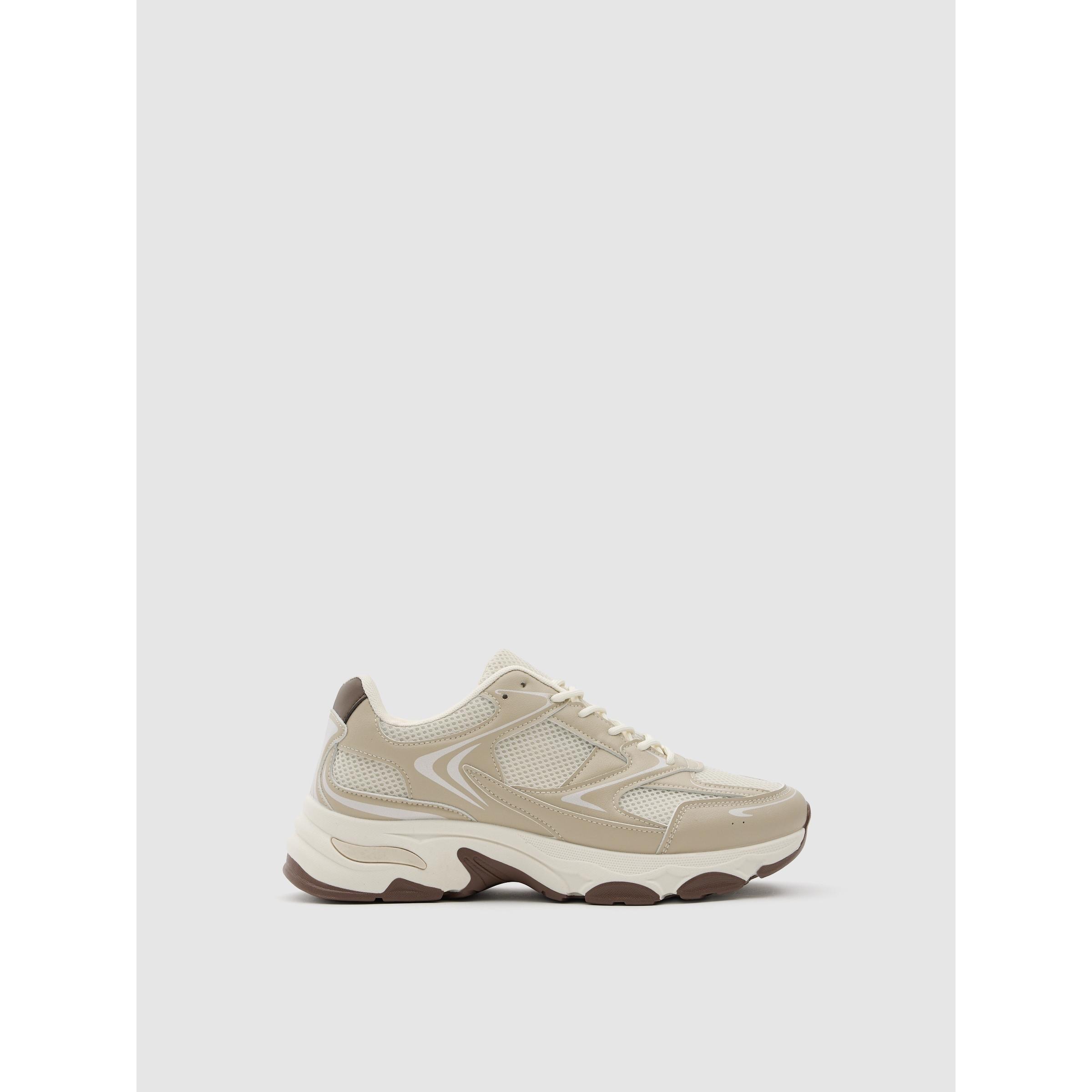 Zapatillas running de nylon con detalles efecto piel, paneles de malla y suela de goma para uso diario INSIDE