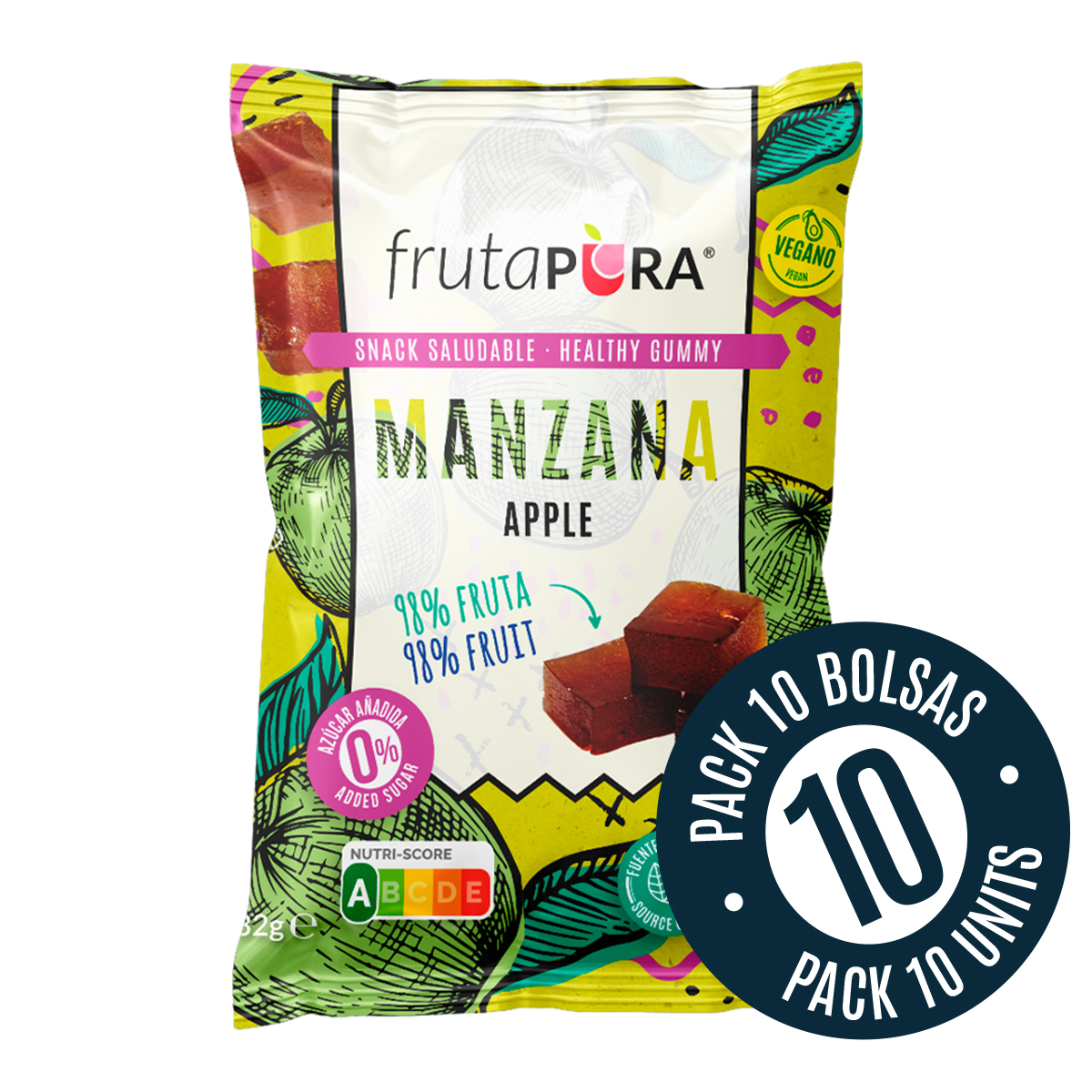 Pack Dados Fruta Pura Manzana