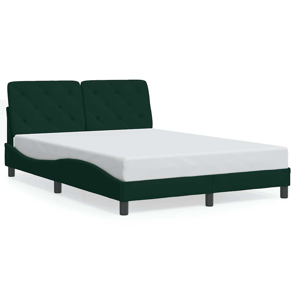 vidaXL Estructura cama sin colchón terciopelo verde oscuro 120x200 cm