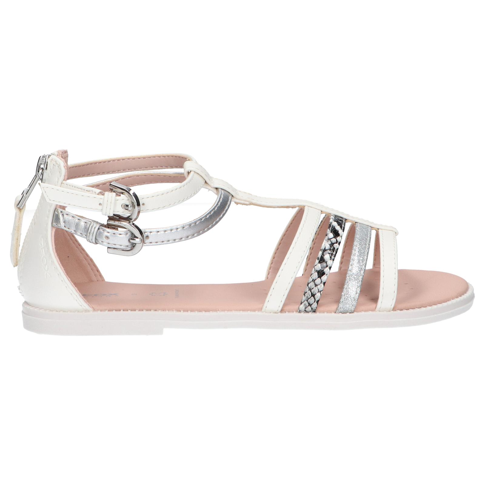 Women's and girls' sandals geox j7235d 054aj j s karly c0007 white-silver