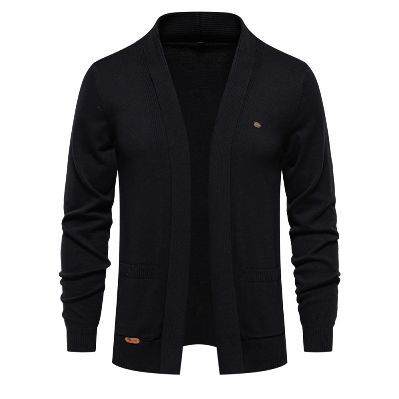 TK Cárdigan informal de otoño para hombre, suéter de punto de negocios, color liso, prenda superior para hombre