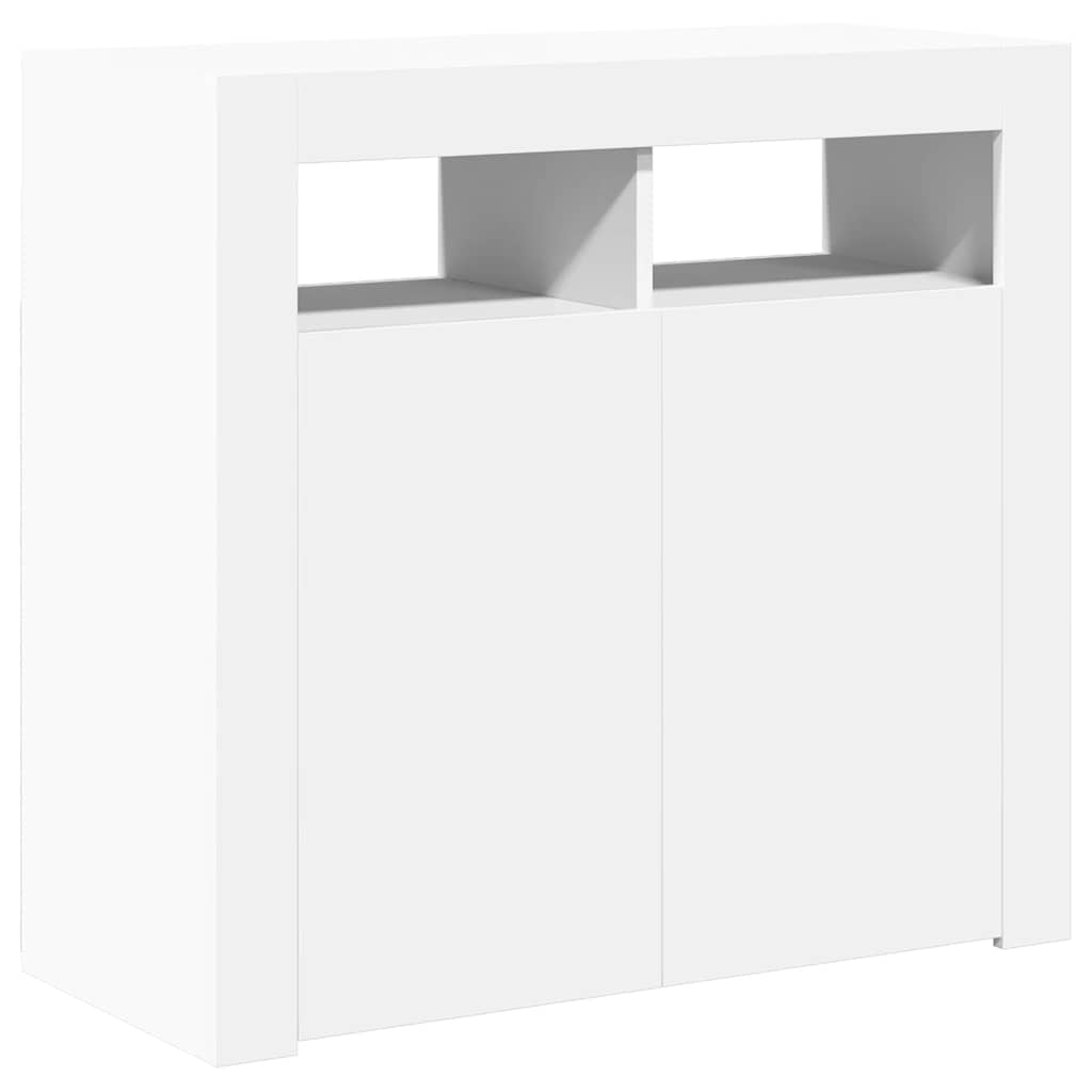 vidaXL Aparador con luces LED gris brillante 80x35x75 cm