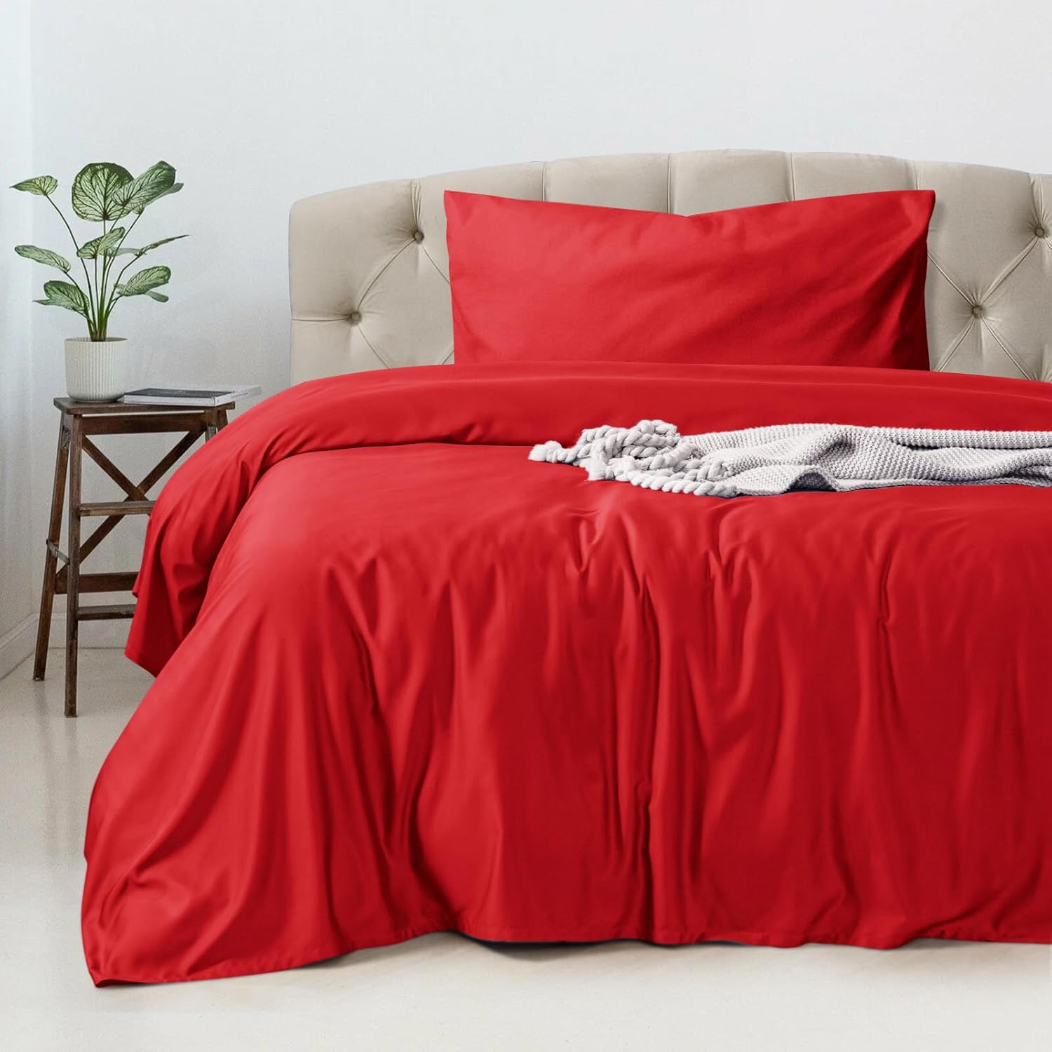 Artree | Juego 3 piezas de Funda Nórdica colores para Cama 90cm-180cm, Funda Nórdica de Microfibra de Poliéster Suave Transpirable. Incluido Una Funda Edredón, Una sábana Bajera y Una o Dos Fundas de Almohada