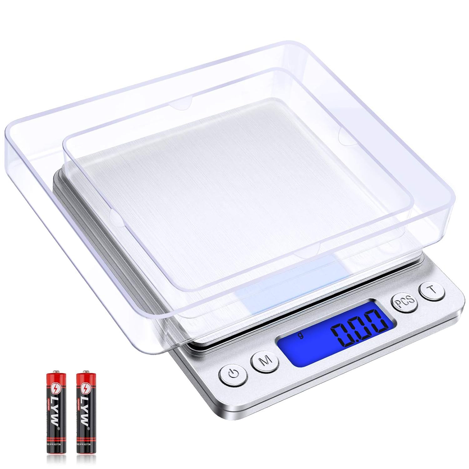 TK Bascula de Precision, [0.01g/500g] Diyife Báscula Digital para Cocina, Bascula Precision 0.01g, Báscula Electrónica de Cocción con Pantalla LCD Báscula para Hornear y Cocinar (Baterías Incluidas)