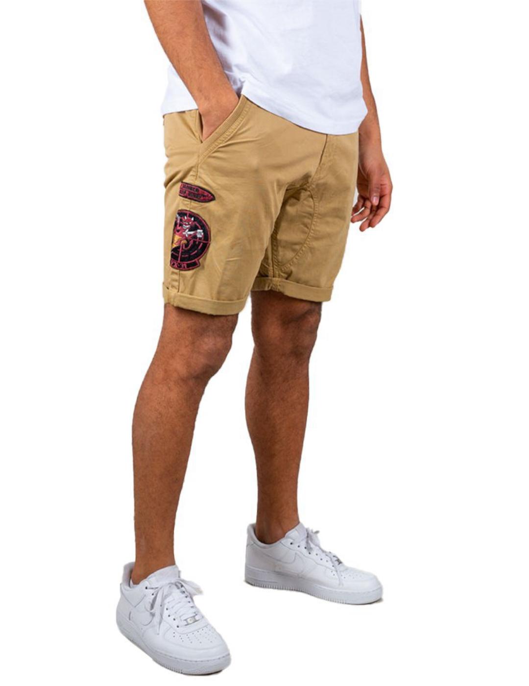 ALPHA Alpha Kerosene Patch Bermudas Hombre Cómodas y Llamativas para el Verano 2021
