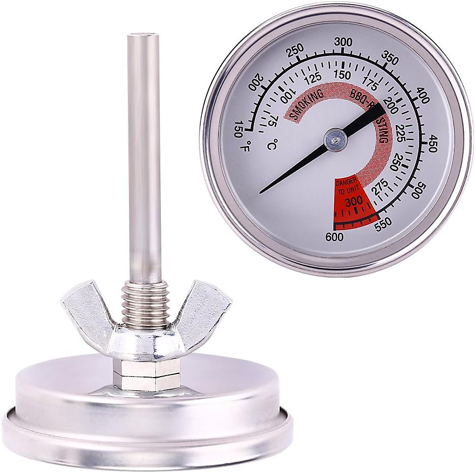 CA Direct Power SARL 1 pieza Termómetro de horno de acero inoxidable, Termómetro para cocinar y cocina, Termómetro para horno de pizza, El