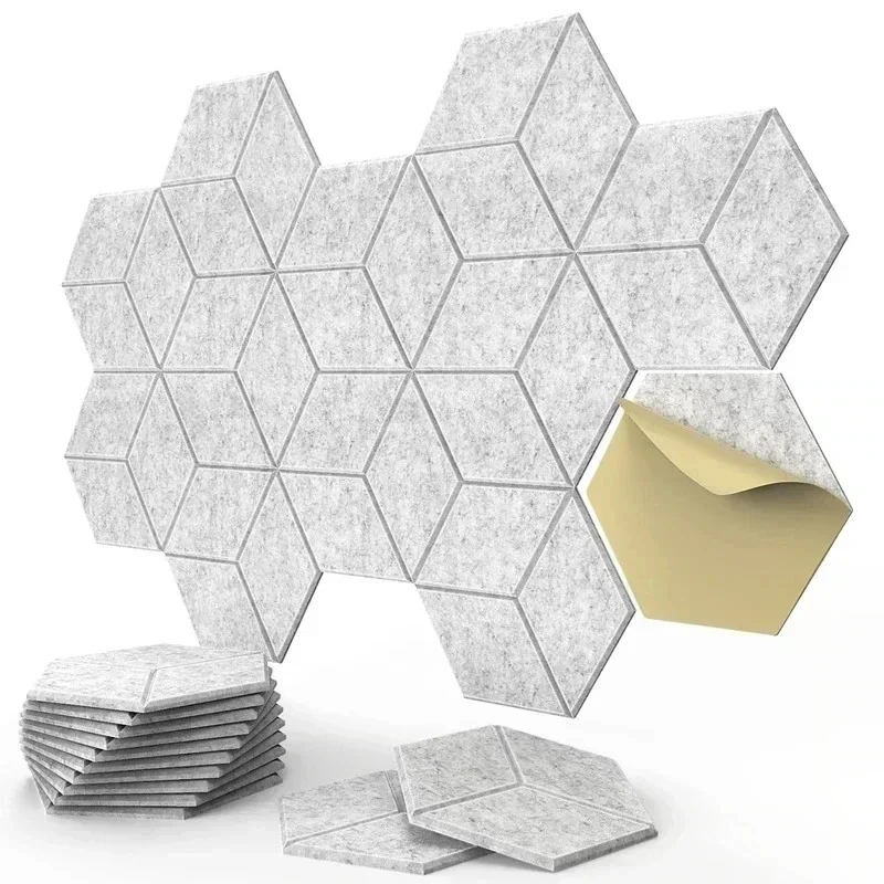 TK 12 Pcs Panel De Aislamiento Acústico Hexagonal Autoadhesivo Para Decoración De Estudio Oficina Casa Material PVC