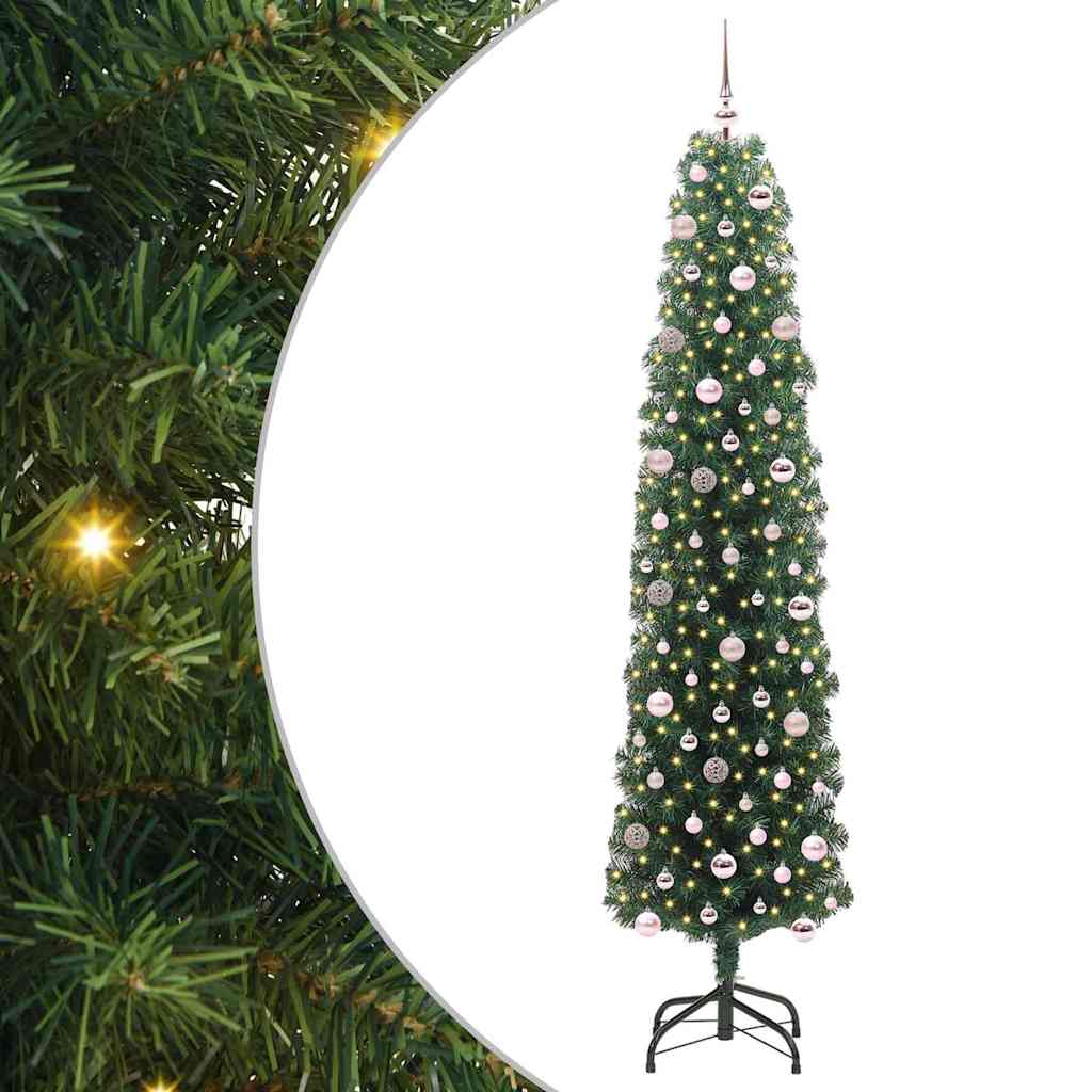 vidaXL Árbol de Navidad artificial Verde 240 cm PVC, Acero y Plástico Multicolor