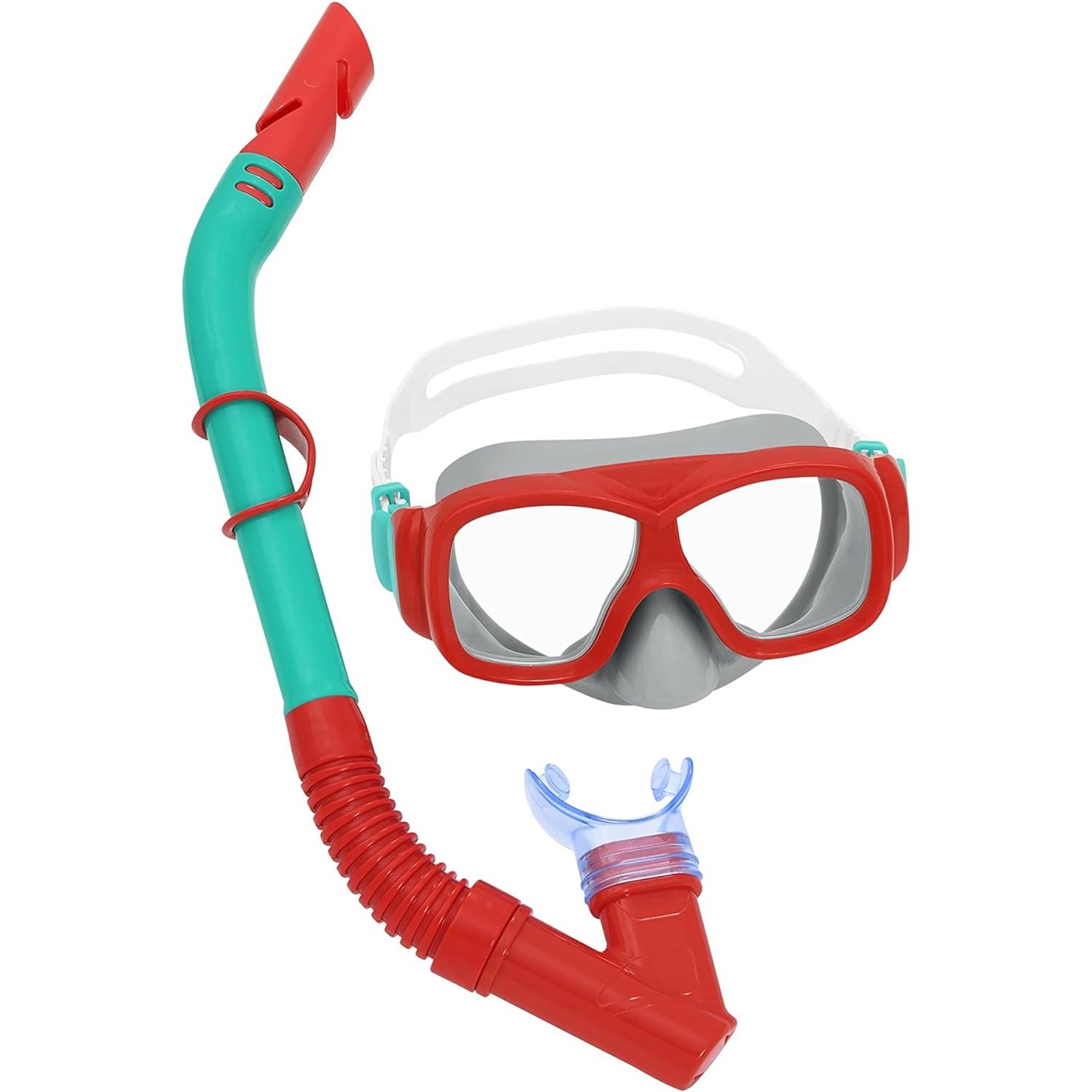 Máscara de Buceo Bestway para Adultos y Niños - Sistema de Respiración Seca - Diadema Ajustable - Vista Amplia