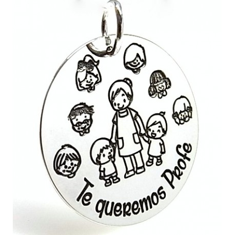 Colgante Plata te Queremos Profe