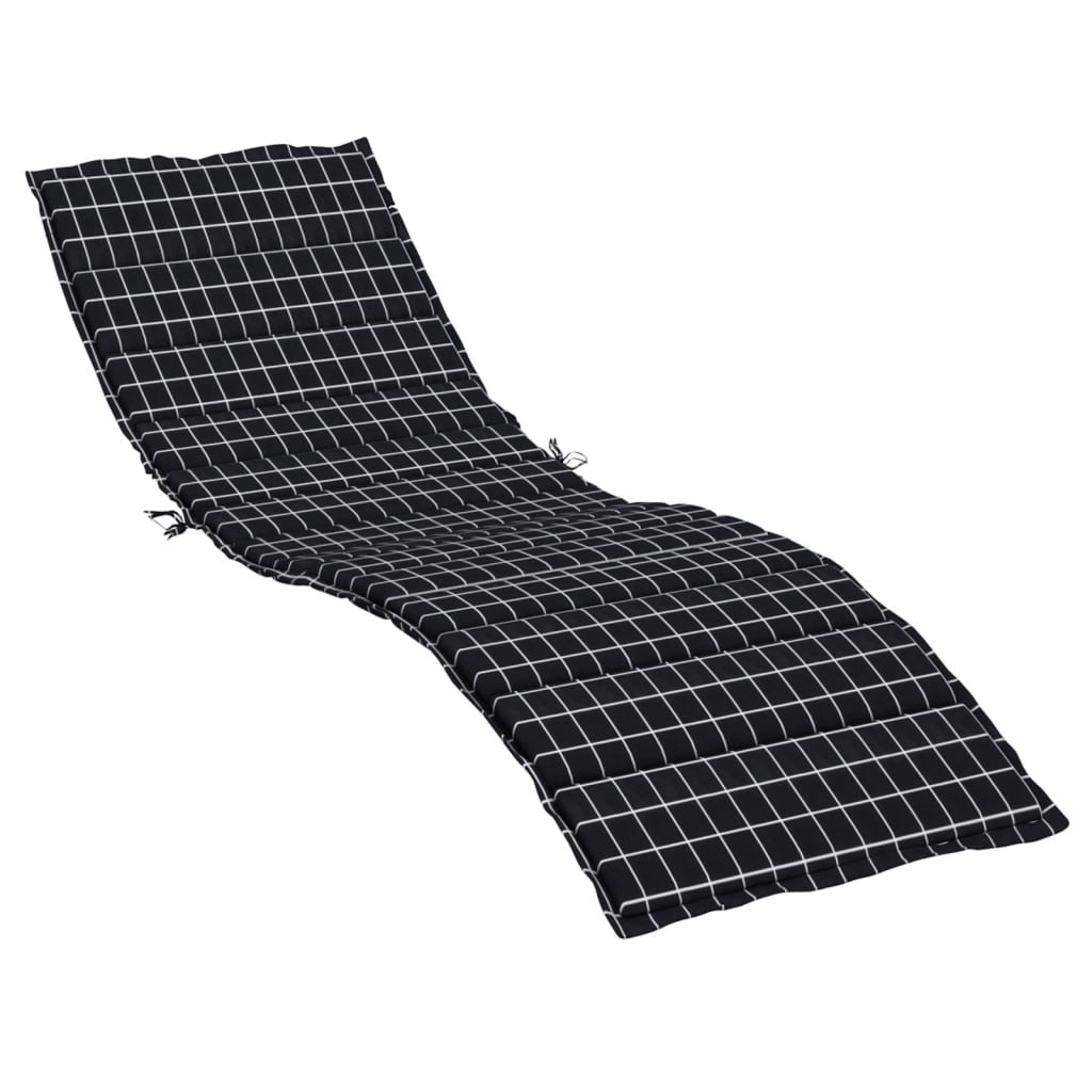 Vidaxl Cojín de Tumbona de Tela Oxford Estampado de Hojas - Azul y Blanco