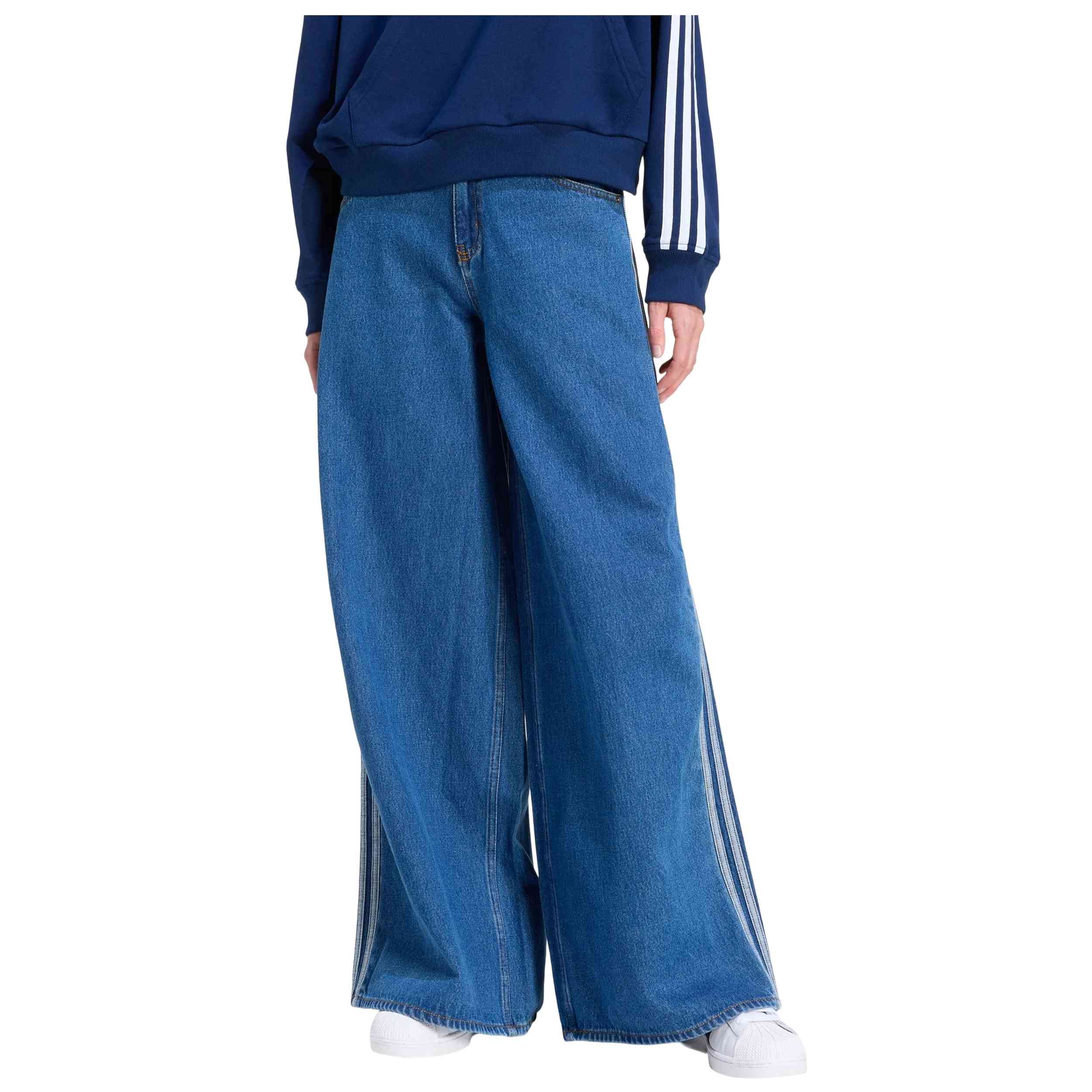 Pantalon Largo Adidas modelo Firebird Adilenium Denim para hombre y mujer en color Azul