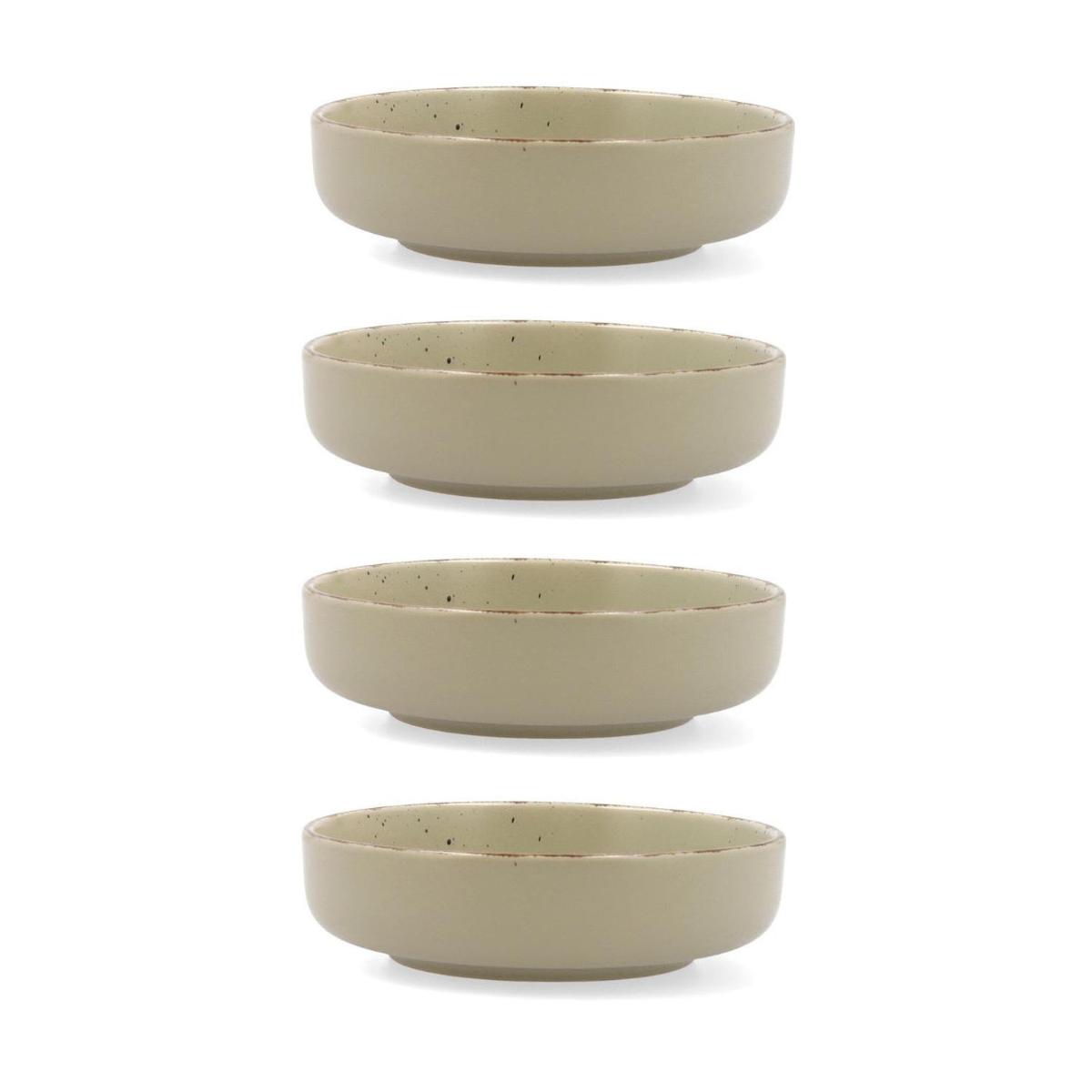 QUID DUNA 4 Plato Hondo Cerámico 18,5X5,3CM Verde Decorado Gran tamaño para raciones extrasaludables Apilable