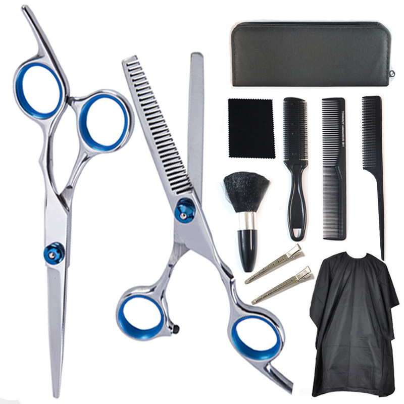 Tijeras Peluqueria Profesional,7 Pack/Set 6" Tijeras de Peluquería Profesional Corte de Pelo de Acero Inoxid con Peine,Barberos o Uso en el Hogar, Ligero y Agudo
