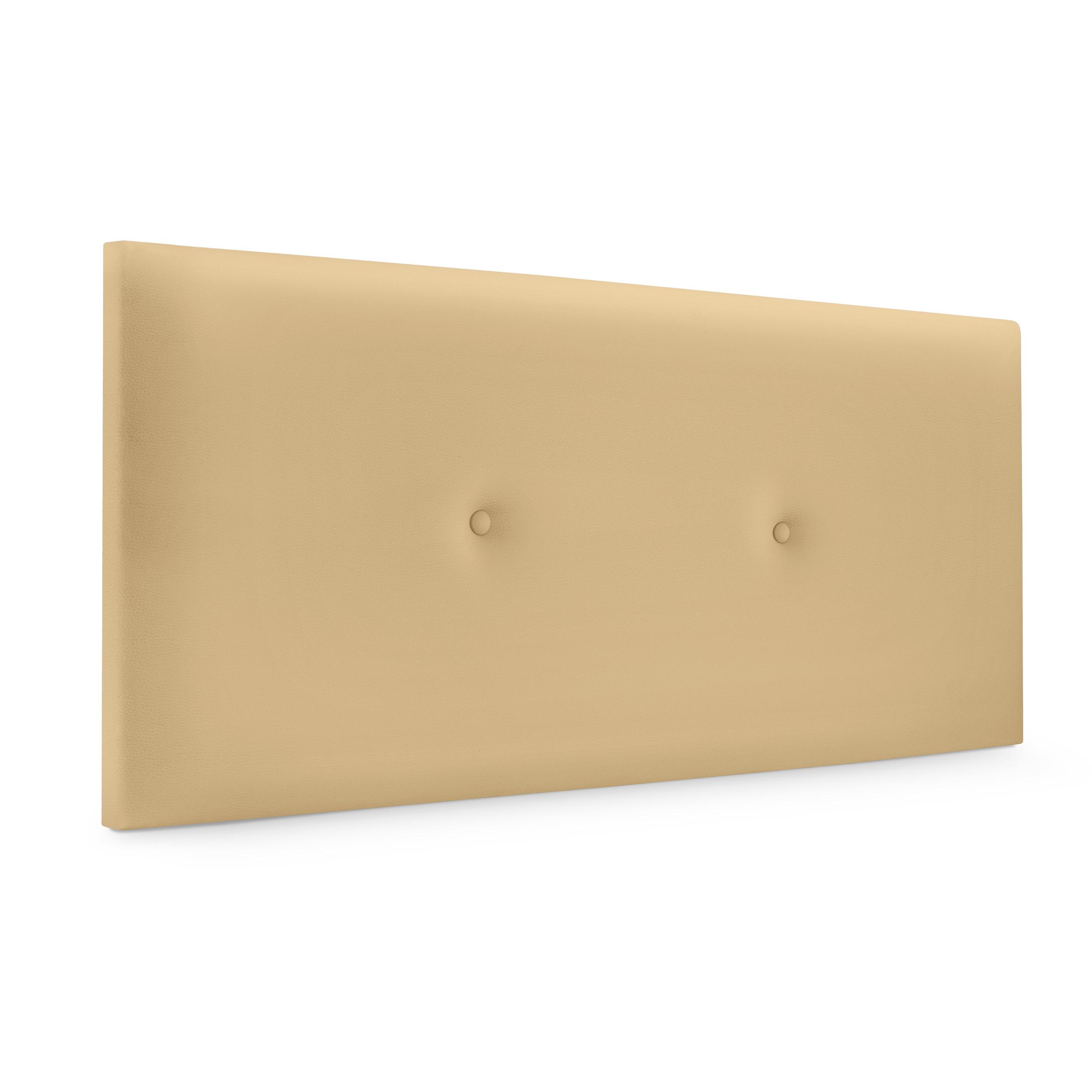 DHOME Cabecero de Polipiel o Tela Acualine Liso con Botones Tapizado Colores Cabezal Lujo Cama Dormitorio Moderno Acolchado (Vainilla Polipiel)