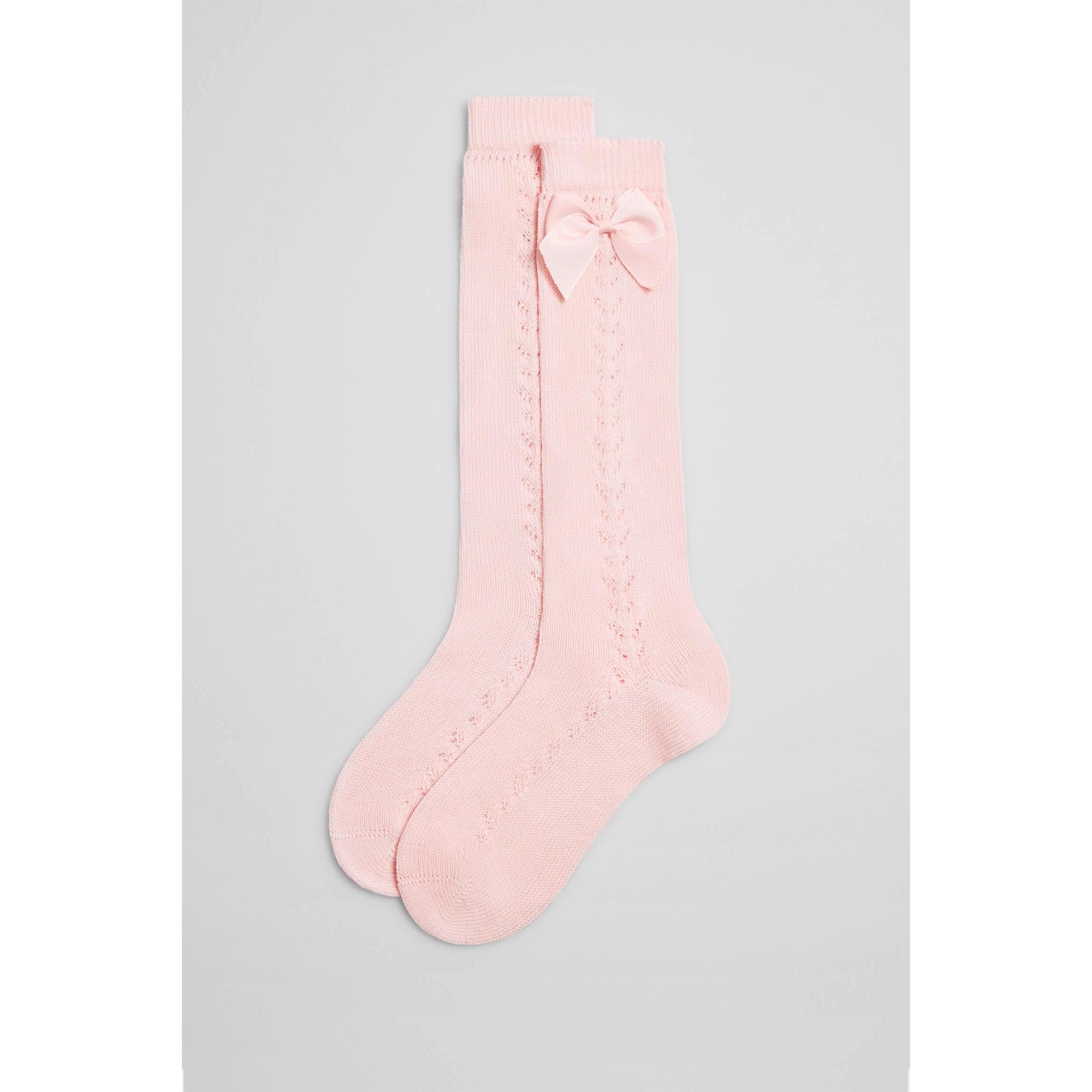 Ysabel Mora - Calcetines calados largos infantiles rosa