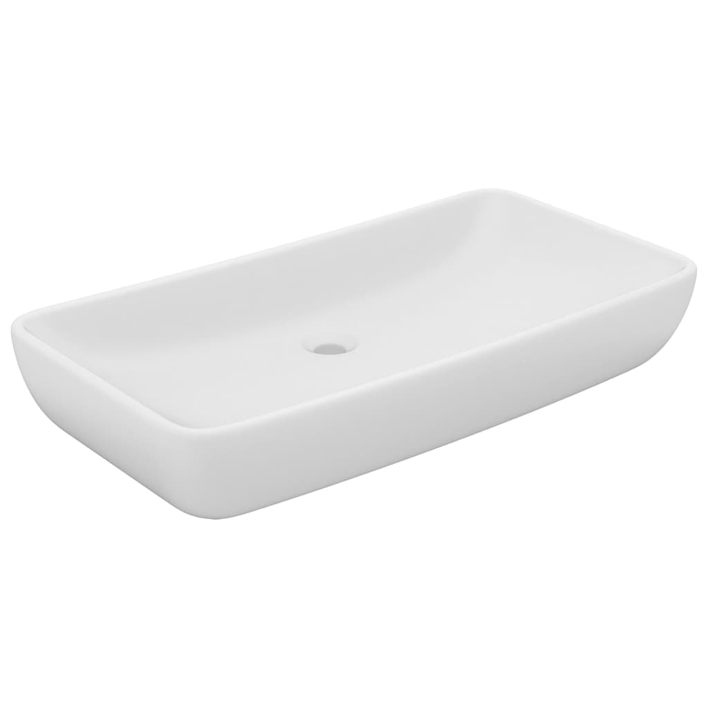 vidaXL Lavabo Rectangular de Lujo de Cerámica Mate 71x38 cm Aseo Color matte dark brown, matte light blue, matte light grey y mas