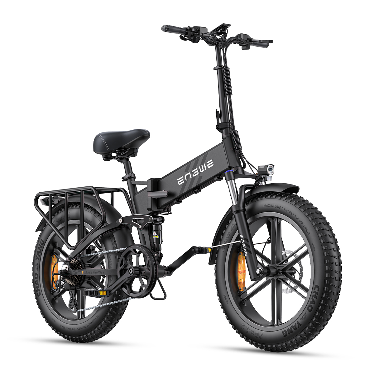 Engwe ENGINE PRO 2.0,Electric Bicycle,250W motor,16Ah battery, Assisted Mode max range 110km,20*4.0 inch All Terrain Fat Tires,8-Speed,Hydraulic brakes