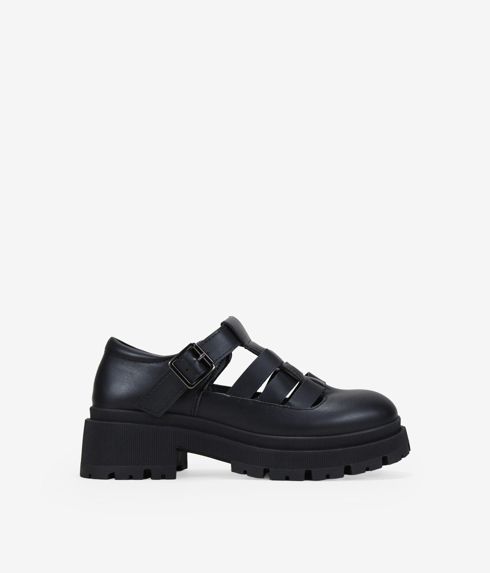 Bosanova Zapatos estilo mary jane para mujer con tiras trenzadas y suela de plataforma con acabado en punta redonda. Cierre con hebilla.