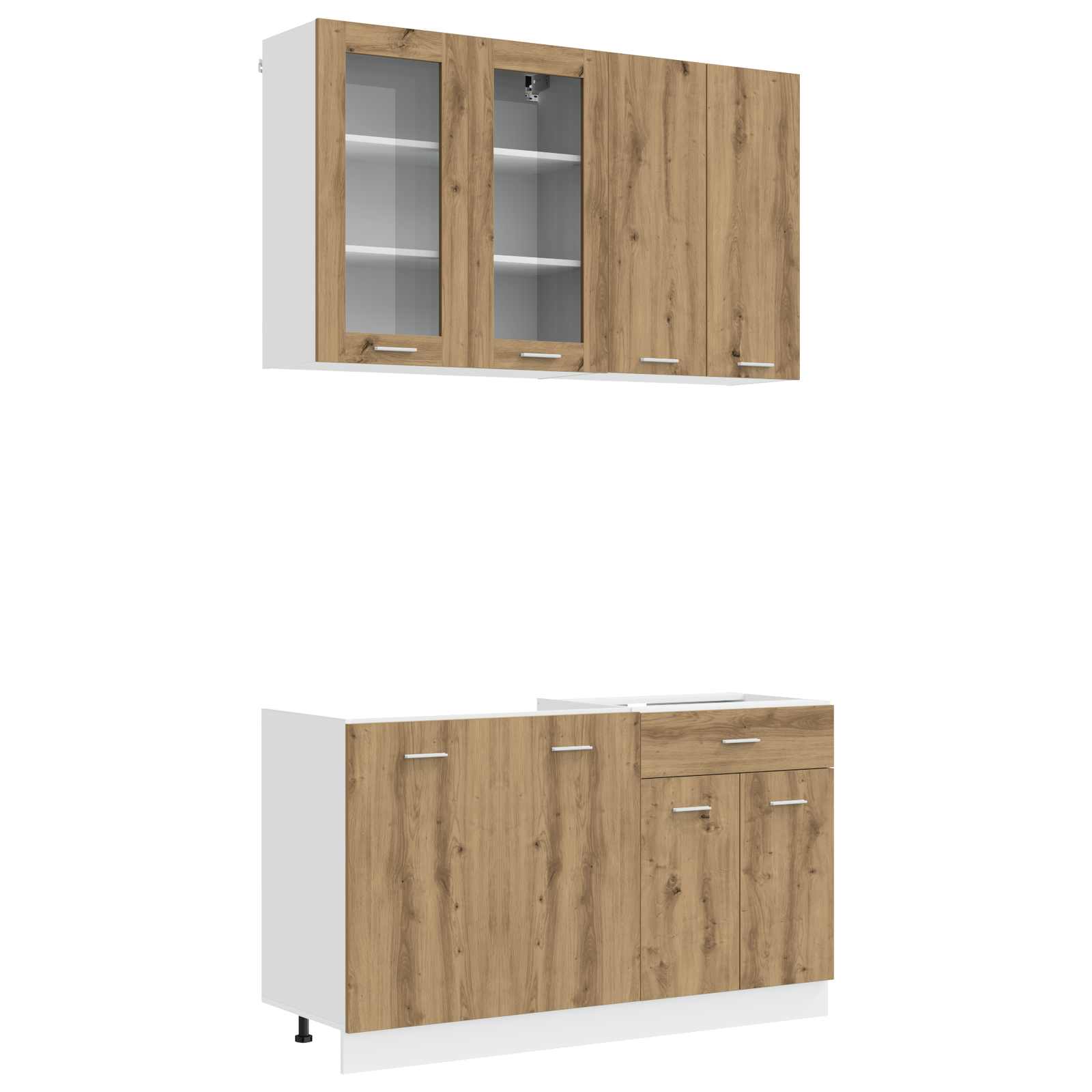 vidaXL Unidad de cocina LYON 4 uds. Madera de ingeniería Multicolor
