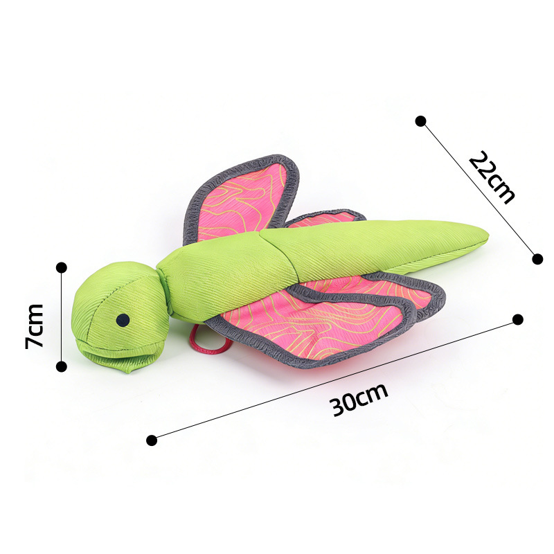 Juguete para perros: lanzador de insectos voladores, tela Oxford, interactivo, con papel crujiente (crinkle), resistente a mordidas, divertido para lanzar y buscar.
