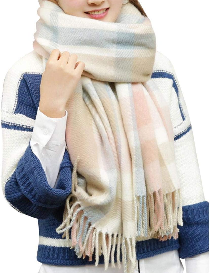 TK Girl Mujeres caliente Mantas Cozy Pashmina bufanda larga tartán enrejado mantón
